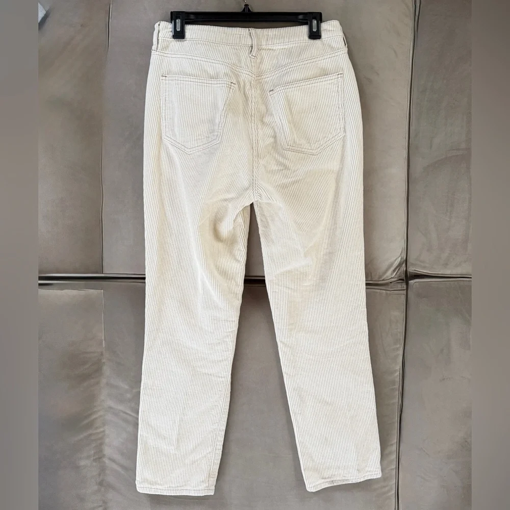 PacSun High Waisted Straight Leg Cream Corduroy Pants - Picture 2 of 4